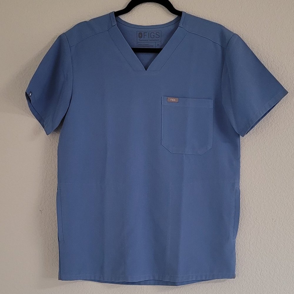 FIGS Scrub Top Light Blue Size Extra Small